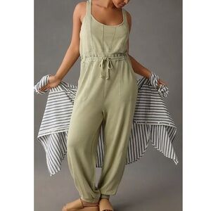 Daily Practice by Anthropologie Oros Sage Green Sleeveless Jumpsuit - 3X